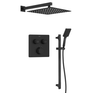 SAPHO SAPHO - SMART SELECT sprchový set s termostatickou batériou, 2 výstupy, posuvný držiak sprchy, čierna mat RP042B-02 vyobraziť