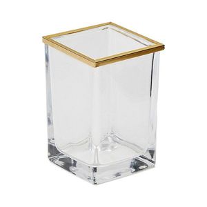 Sklenený téglik na zubné kefky v zlatej farbe Soanet – Kave Home vyobraziť