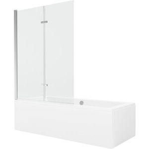 MEXEN/S - Cube obdĺžniková vaňa 170 x 80 cm s panelom + vaňová zástena 120, transparent, chróm 550517080X9212020100 vyobraziť