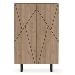 Čierna/prírodná skrinka v dekore duba 90x137 cm Milena – Marckeric vyobraziť