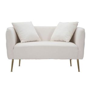 Krémovobiela zamatová pohovka 127 cm Bucarest – Mauro Ferretti vyobraziť