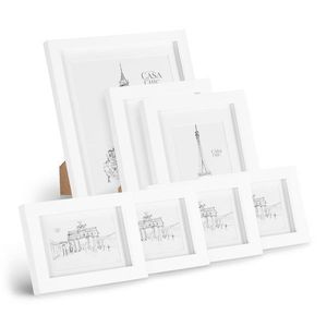 Casa Chic Chalcot, sada 7 obrazových rámov, 3 veľkosti, obdĺžnikový tvar, pasparta, skutočné drevo vyobraziť
