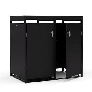 Blumfeldt BinSafe, box na odpadky, 2 odpadkové koše, 240 l, uzamykateľný, pozinkovaná oceľ odolná voči poveternostným vplyvom, výsadbová strecha vyobraziť