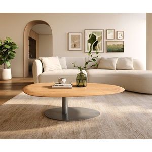 Konferenčný stolík Edge oválny 140x75 cm dub prírodný okrúhla hrana vyobraziť