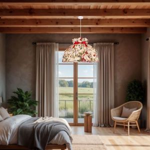 Závesná lampa ROZANO biela 1x40W E27 kvetinové tienidlo vyobraziť