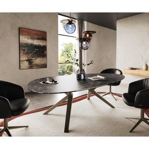 Jedálenský stôl Edge Oval 220x120 keramický Laminam® Nero Greco vyobraziť