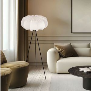 Stojacia lampa CAFEE’ s krémovým tienidlom latte 52 cm – škandinávsky štýl, stojaca lampa E27 vyobraziť