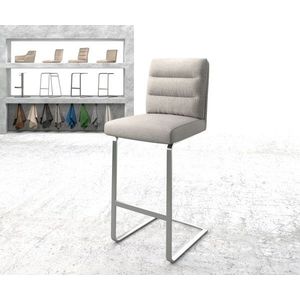 Barová židle Pela-Flex světle šedá konzolová podnož plochá z nerezové vyobraziť