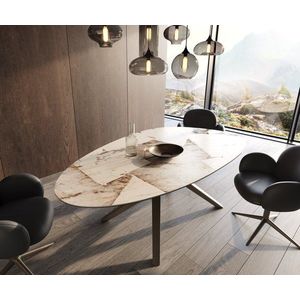 Jedálenský stôl Edge oválny 220x120 keramický Iris FmG Patagonia vyobraziť