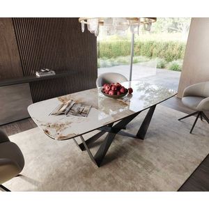 Jedálenský stôl Edge Boot 200x100 Keramický stôl Minas Melange biely vyobraziť