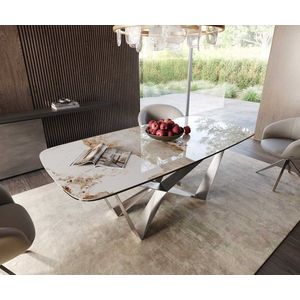 Jedálenský stôl Edge Boot 200x100 keramický Minas Melange biely vyobraziť