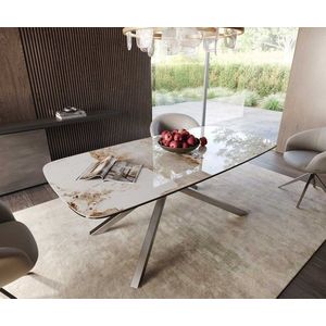 Jedálenský stôl Edge Boot 200x100 Keramický stôl Minas Melange biely vyobraziť