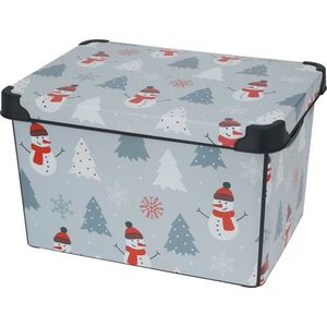 Úložný box s vekom Zimný motív, 22 l, sivá, 40x23x30 cm vyobraziť