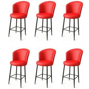 Súprava barových stoličiek Uras Red and Black, 6 ks, 6 ks vyobraziť