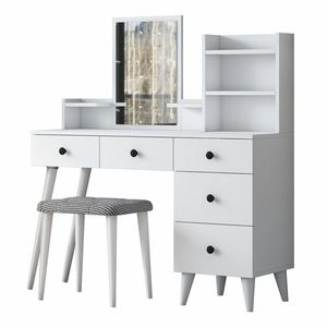 Kozmetický stolík Bela White so stoličkou vyobraziť