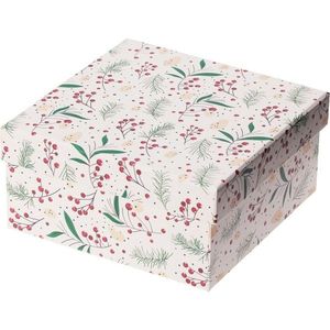 Darčekový vianočný box, biela, 14, 5x7x14, 5 cm vyobraziť