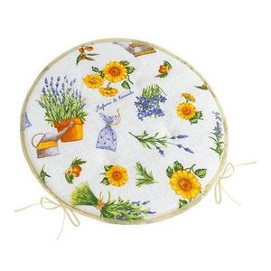 Bellatex Sedák EMA okrúhly hladký Levanduľa fialová, žltá, priemer 40 cm vyobraziť