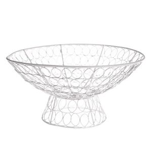 Kovová drôtovaná misa, biela vyobraziť