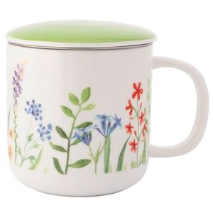 Altom Porcelánový hrnček s čajítkom a viečkomNature Awakening 380 ml vyobraziť