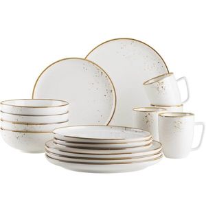 Mäser 16-dielna súprava riadu Pintar White hnedé bodky vyobraziť