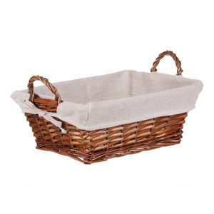 Prútený kôš s látkou hnedá, 35 x 25 x 13 cm vyobraziť