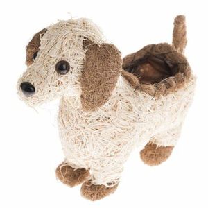 Prútený obal na kvetináč s PVC Pes, 32 x 30 x 24 cm vyobraziť
