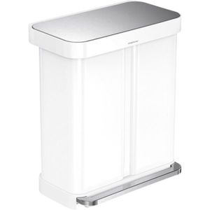 Simplehuman Pedálový odpadkový kôš na triedený odpad 58 l, biela vyobraziť