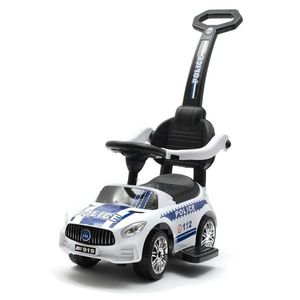 Baby Mix Detská odrážadlo so zvukom a vodiacoutyčou Police, biela vyobraziť