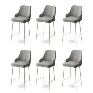 Súprava barových stoličiek Enox Grey and White, 6 ks, 6 ks vyobraziť