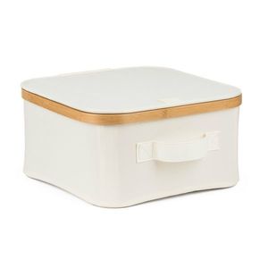 Úložný box G21 30 x 30 x 15 cm, bambusový s vekom, béžový vyobraziť