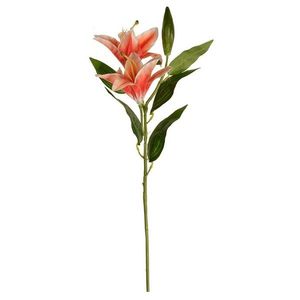 Umelá kvetina Ľalia veľkokvetá oranžová, dva kvety a púčik, v. 84 cm vyobraziť