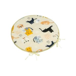 Bellatex Sedák Adela okrúhly hladký Mačka žltá, 40 x 40 cm vyobraziť