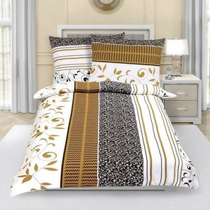 Bellatex Flanelové obliečky Lístky hnedá, 140 x 200 cm, 70 x 90 cm vyobraziť