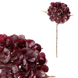 Umelá rezaná Hortenzia, červená s pozlátením, 65 cm vyobraziť