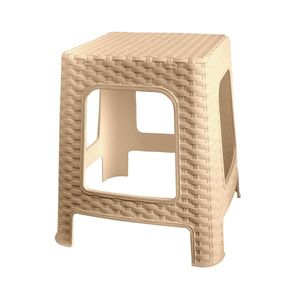 Záhradný stohovateľný taburet Ratan, 36 x 33 x 33 cm, champagne vyobraziť