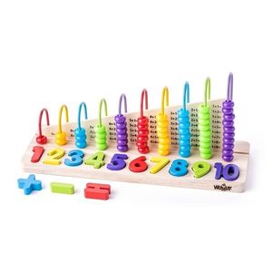 Woody Preklápacie počítadlo s príkladmi, 34 x 11, 5 x 15, 2 cm vyobraziť