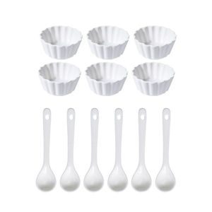 EH Súprava servírovacích misiek s lyžičkami Vlnovka okrúhla, 12 ks vyobraziť