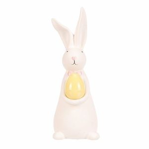 Veľkonočná dekorácia Zajačik so žltým vajíčkom, 8 x 7 x 19 cm vyobraziť