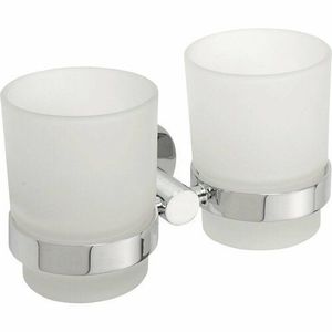 SAPHO XR902 X-Round dvojitý držiak pohárov, strieborná vyobraziť