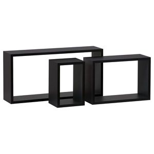 Súprava nástenných poličiek P-009, matná čierna, 3 ks vyobraziť
