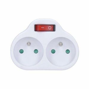 Solight Rozbočka s vypínačom 2-dielna, biela vyobraziť