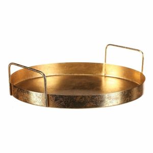 Kovová tácka s úchytmi pr. 25 cm, okrúhla, zlatá vyobraziť