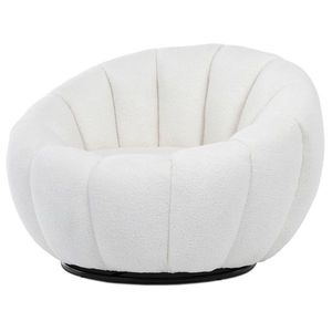 Otočné kreslo Bouclé WT2, biela vyobraziť