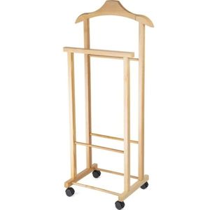 Compactor Hector 2 němý sluha na šaty, dvojitý na kolečkách, světlé dřevo vyobraziť