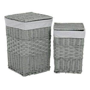 Súprava prútených košov na bielizeň Šedý bodka​, 2 ks, 2 veľkosti, 40 x 60 x 40 cm vyobraziť