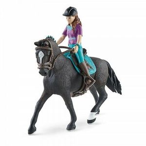 Schleich 42541 Hnedovláska Lisa s pohyblivými kĺbmi na koni Storm vyobraziť