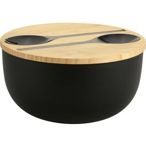 Kesper 58470 Šalátová misa s príborom a bambusovým vekom 24 cm, čierna vyobraziť