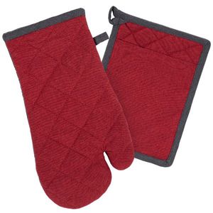 Trade Concept Chňapka a podložka Heda vínová/sivá, sada 2 ks vyobraziť