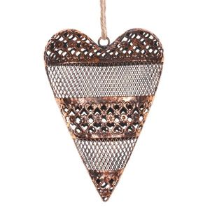 Srdce kovové Vintage, farba medi, 13 x 18 x 3 cm​ vyobraziť
