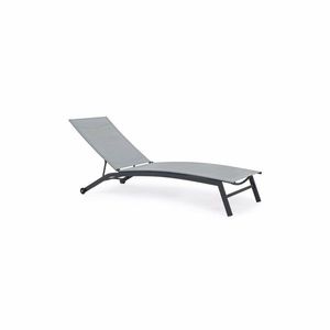 Záhradné ležadlo s kolieskami sivá, 195 x 90 x 63 cm vyobraziť